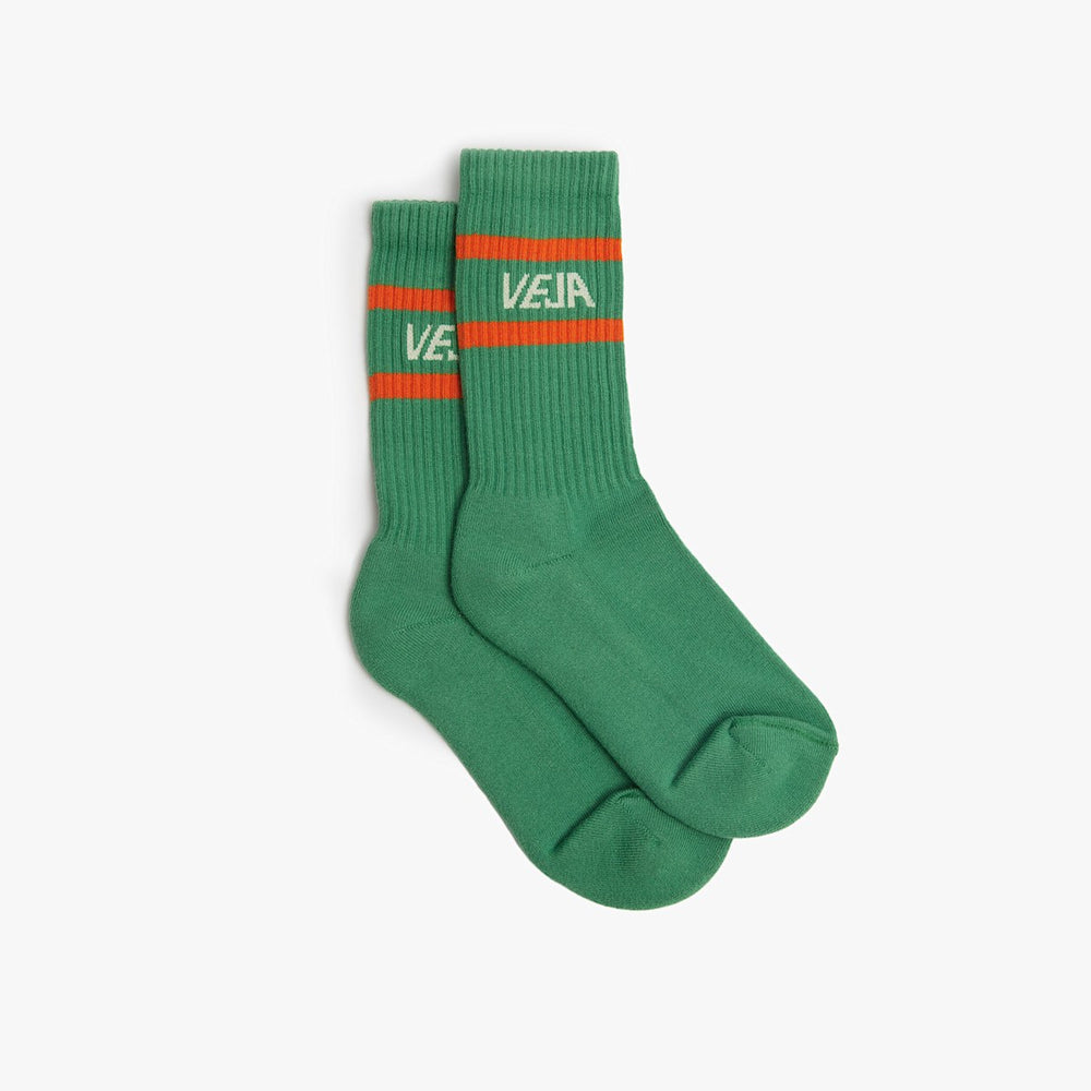 ICONIC SOCKS COTTON GREEN WHITE ORANGE — 1