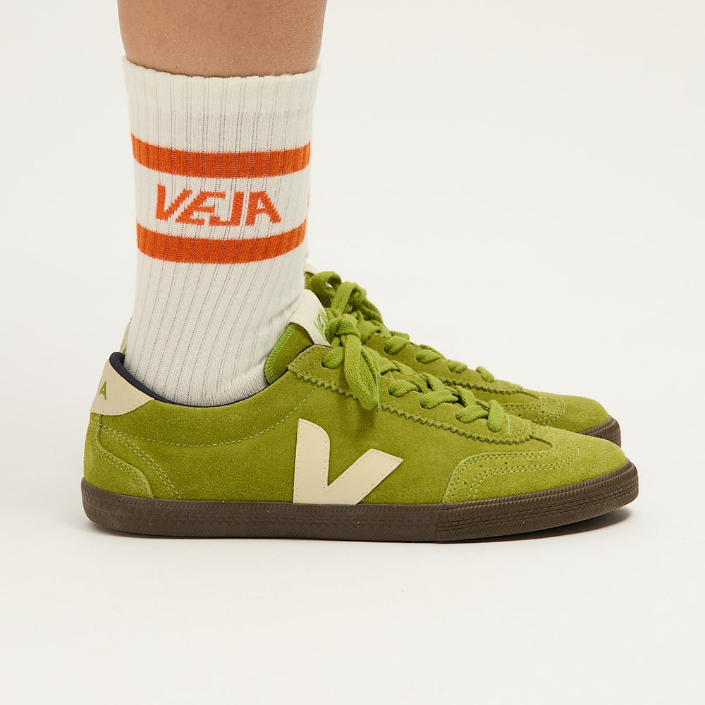 ICONIC SOCKS COTTON WHITE ORANGE — 2