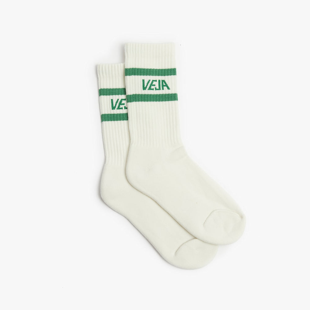 ICONIC SOCKS COTTON WHITE GREEN — 1