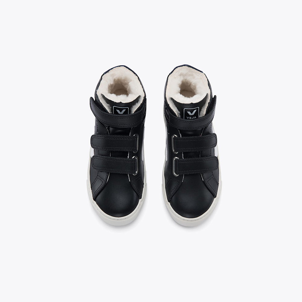 ESPLAR MID FURED LEATHER BLACK WHITE — 2