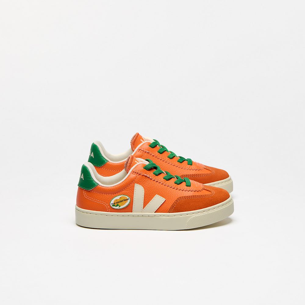 VOLLEY ELASTIC LACES LEATHER VEJA X THE SOCIAL FOOD FURY CALCAIRE — 1