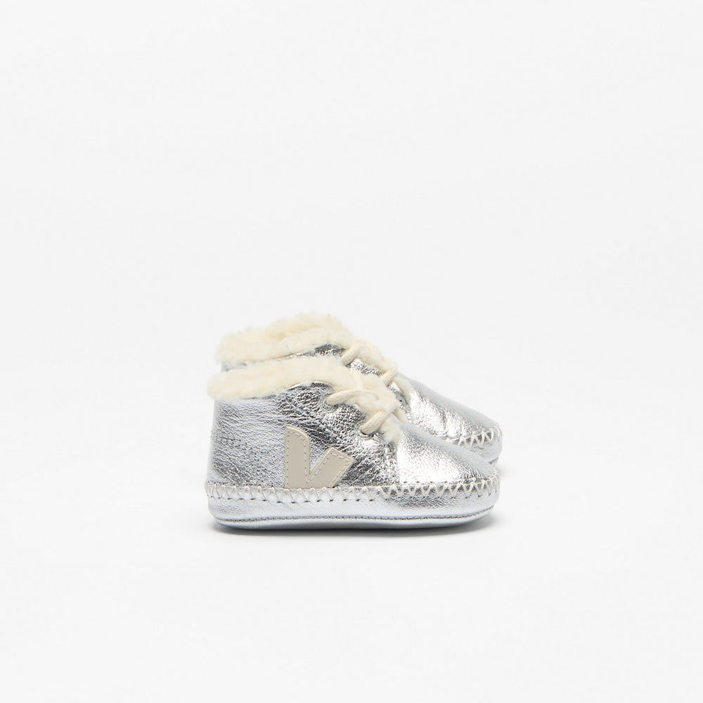 BABY FURED LEATHER SILVER PIERRE — 1