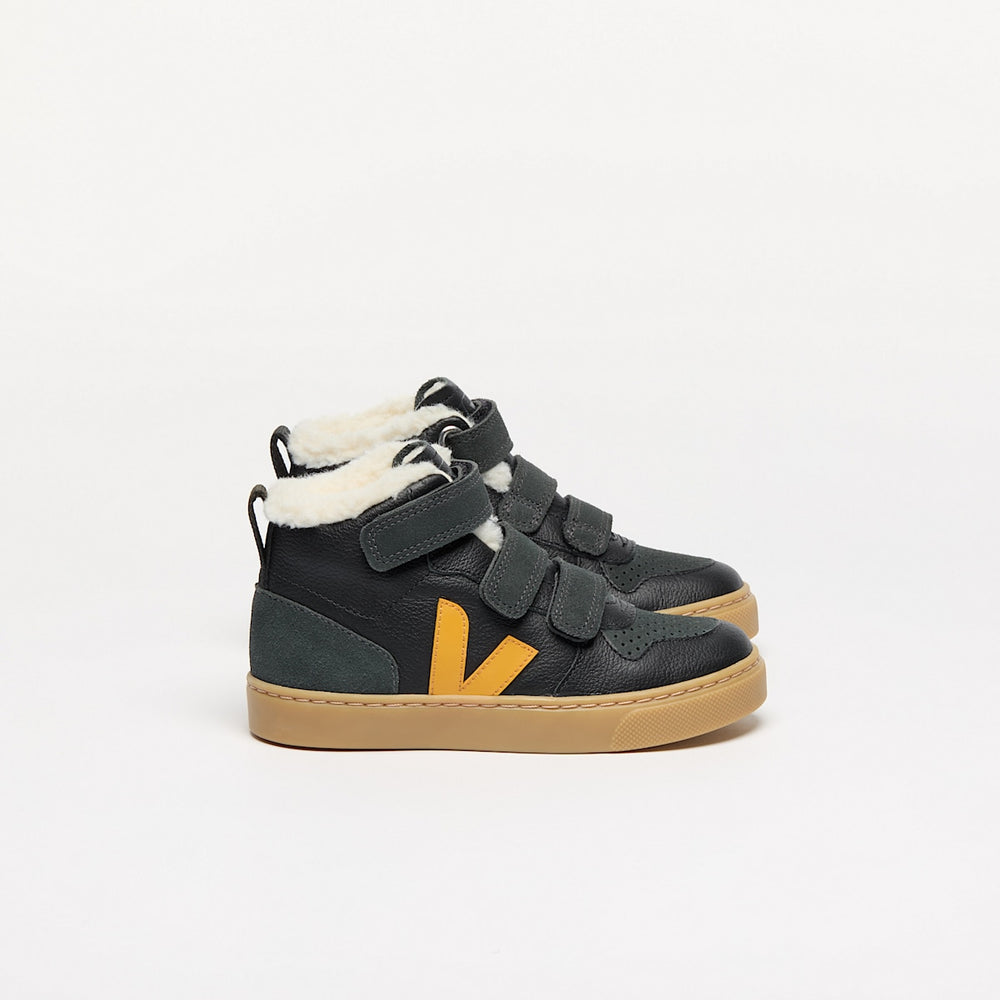 V-10 MID FURED LEATHER BALCK OURO GRAFITE — 1
