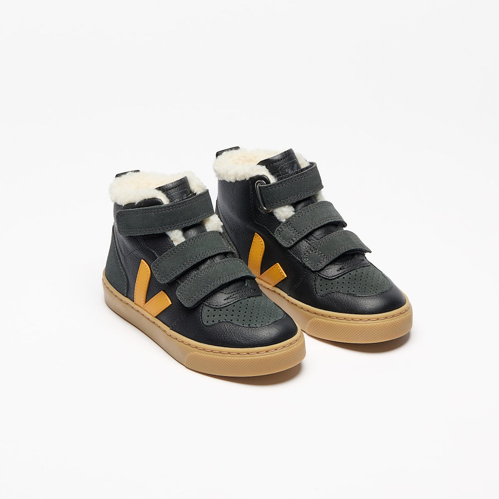 V-10 MID FURED LEATHER BALCK OURO GRAFITE — 2