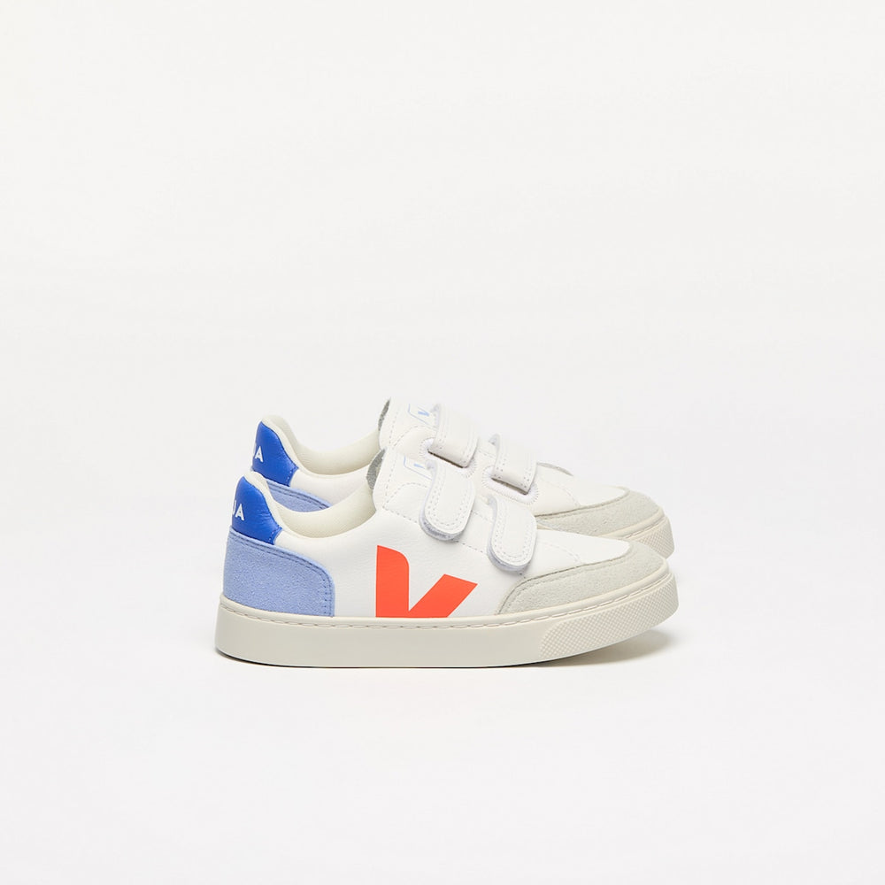 V-12 LEATHER WHITE MULTICO ORANGE FLUO — 1