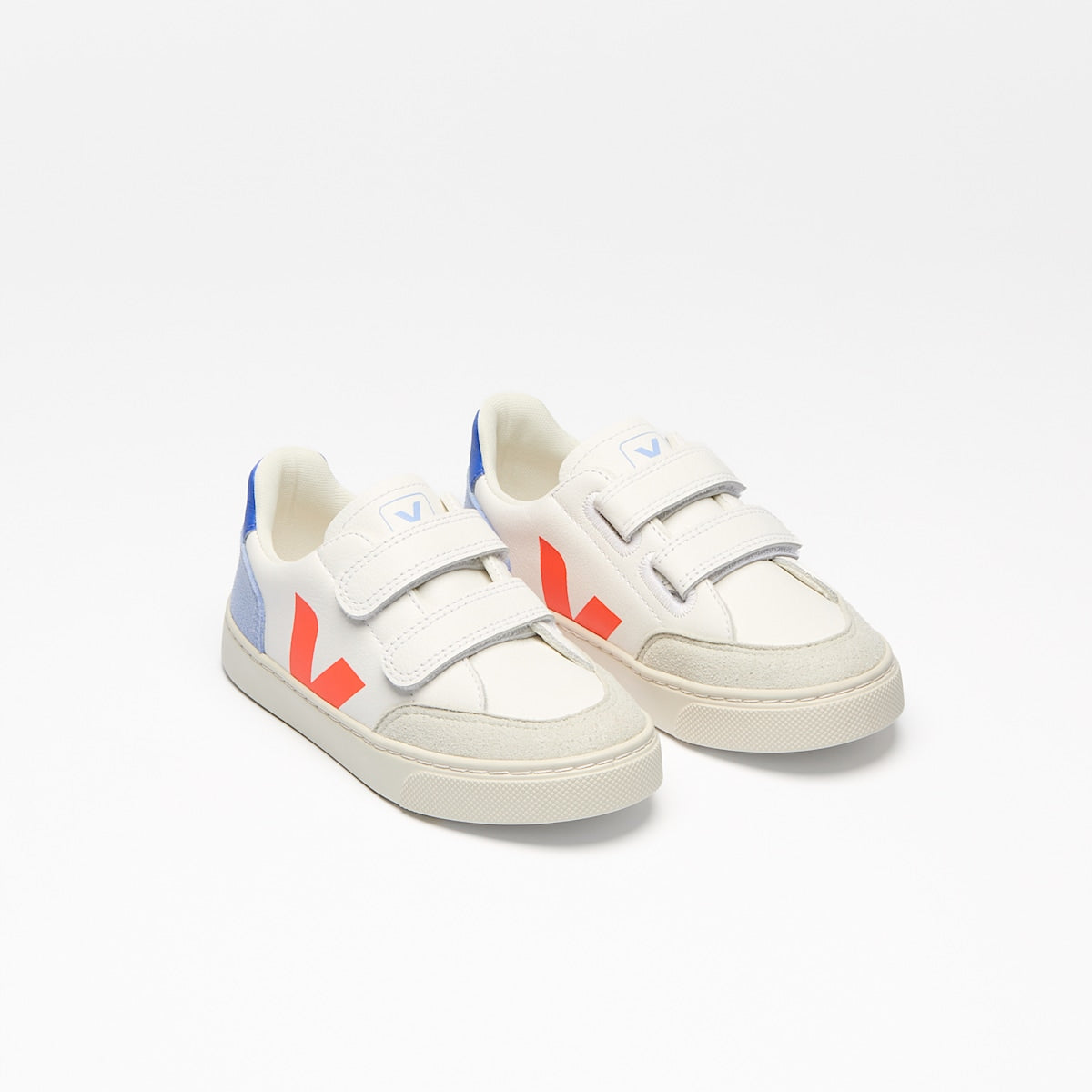 V-12 LEATHER WHITE MULTICO ORANGE FLUO — 2