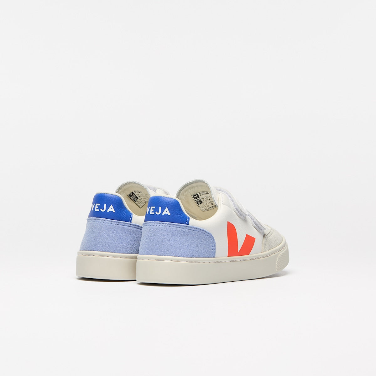 V-12 LEATHER WHITE MULTICO ORANGE FLUO — 3