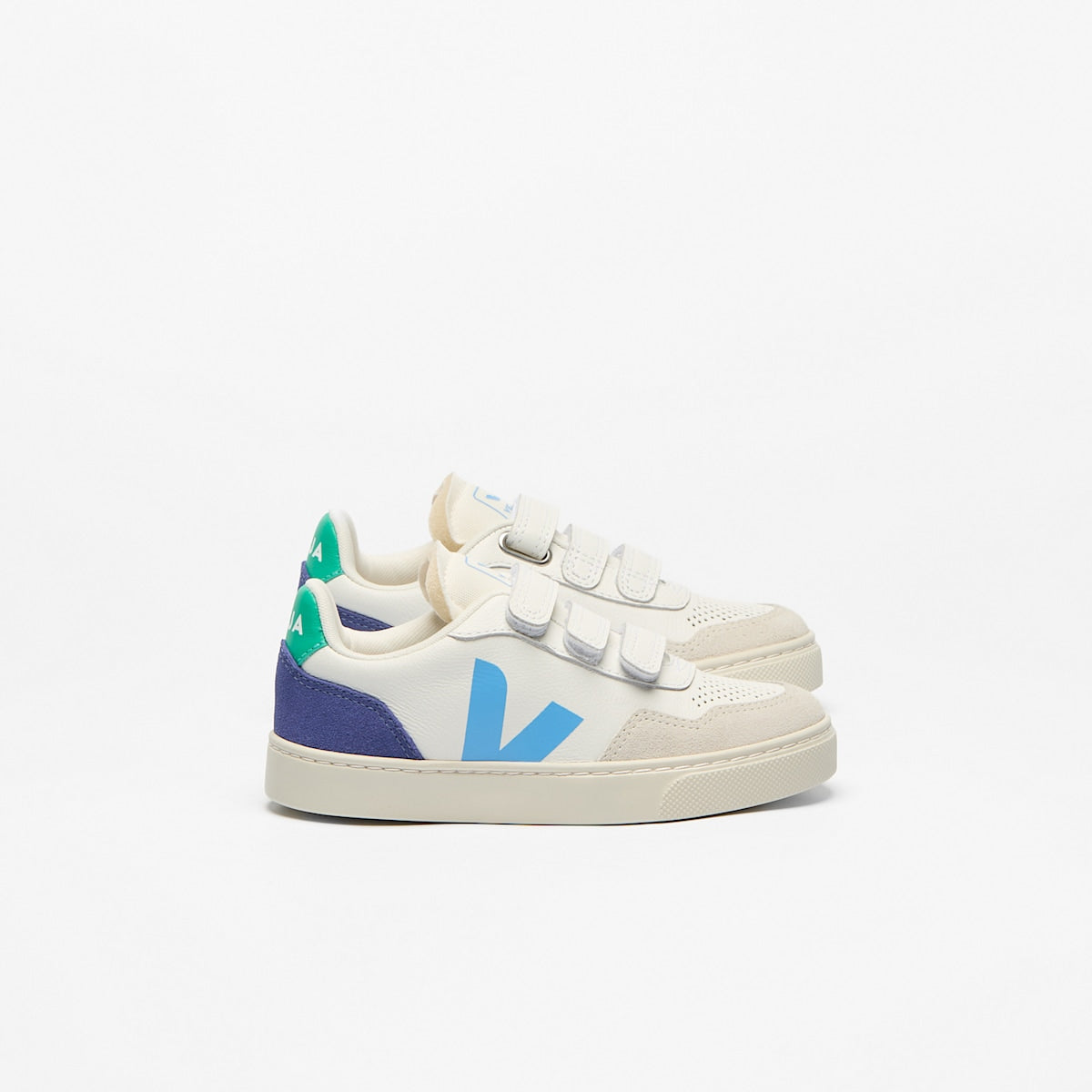 V-90 LEATHER WHITE CELESTE COBALT — 1