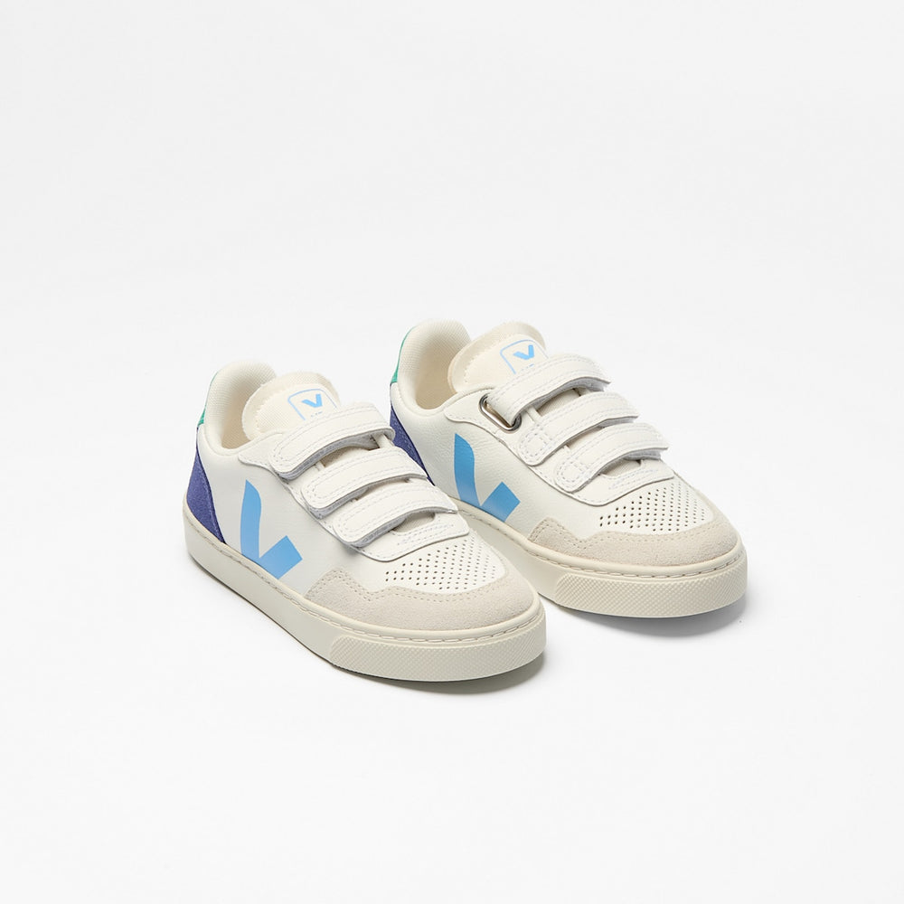 V-90 LEATHER WHITE CELESTE COBALT — 2