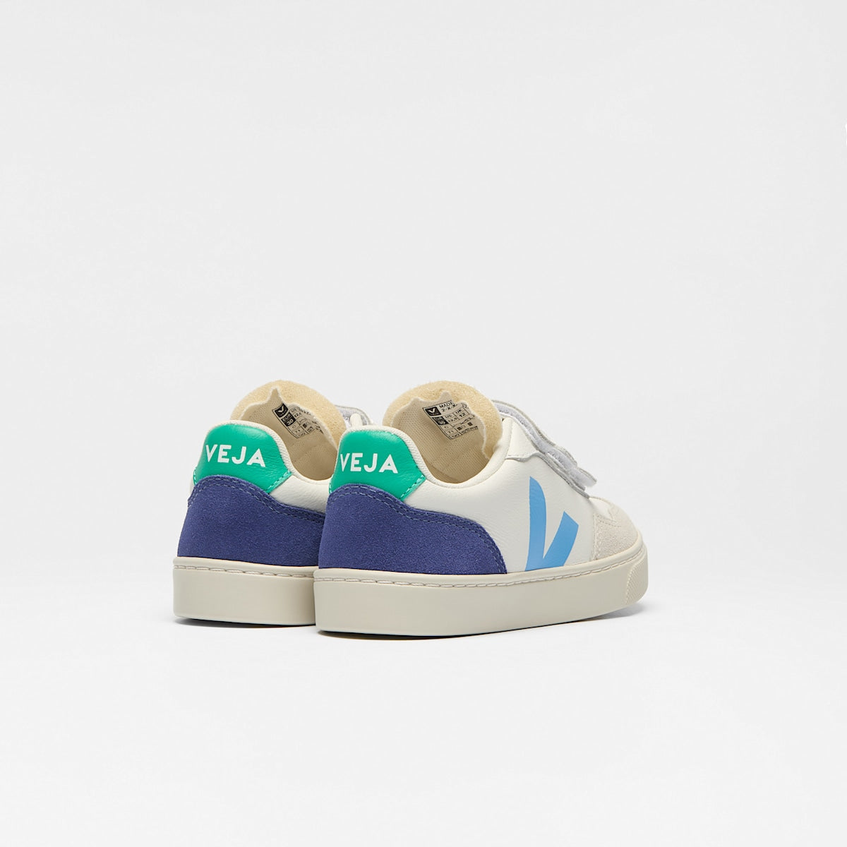 V-90 LEATHER WHITE CELESTE COBALT — 3