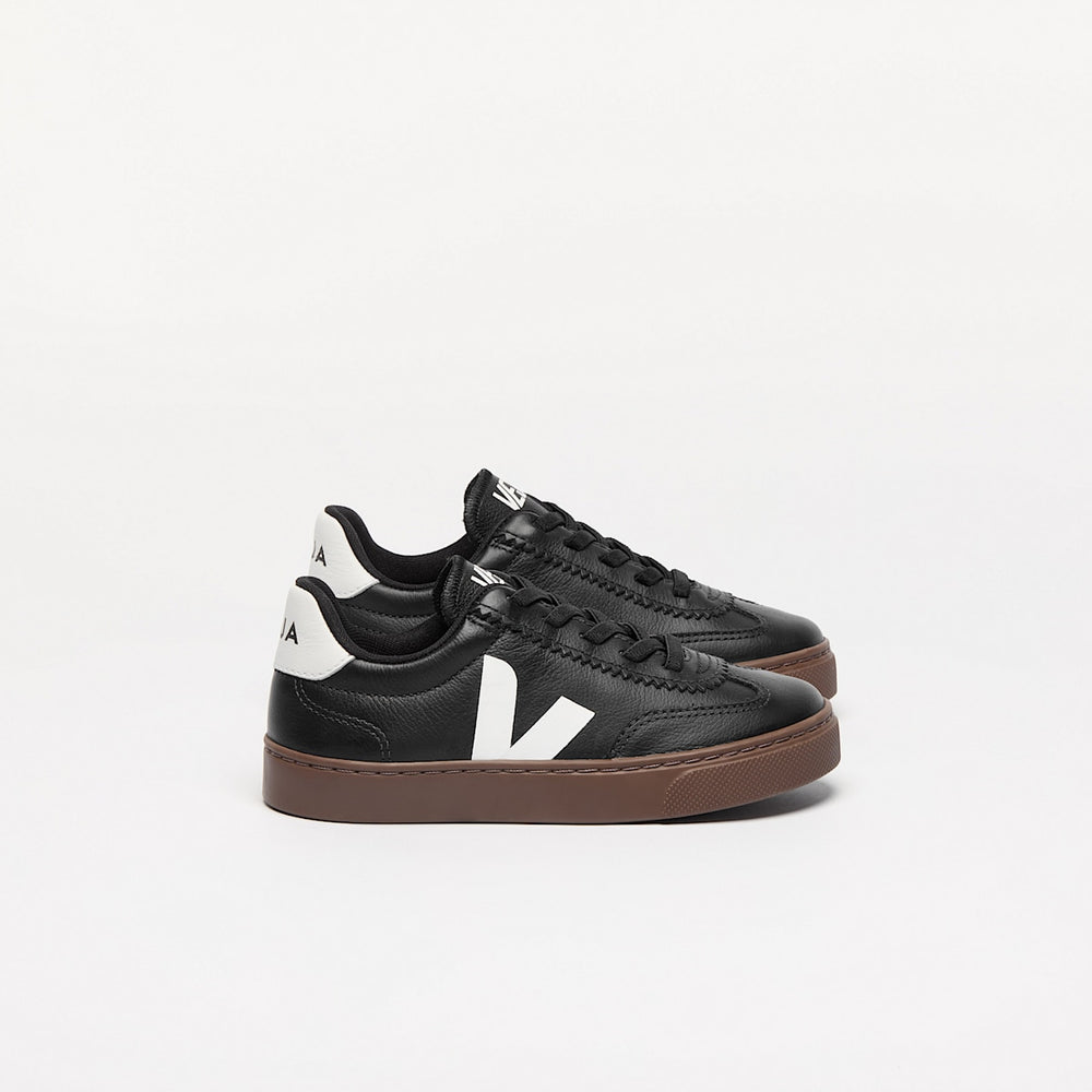 VOLLEY ELASTIC LACES LEATHER BLACK WHITE BARK — 1