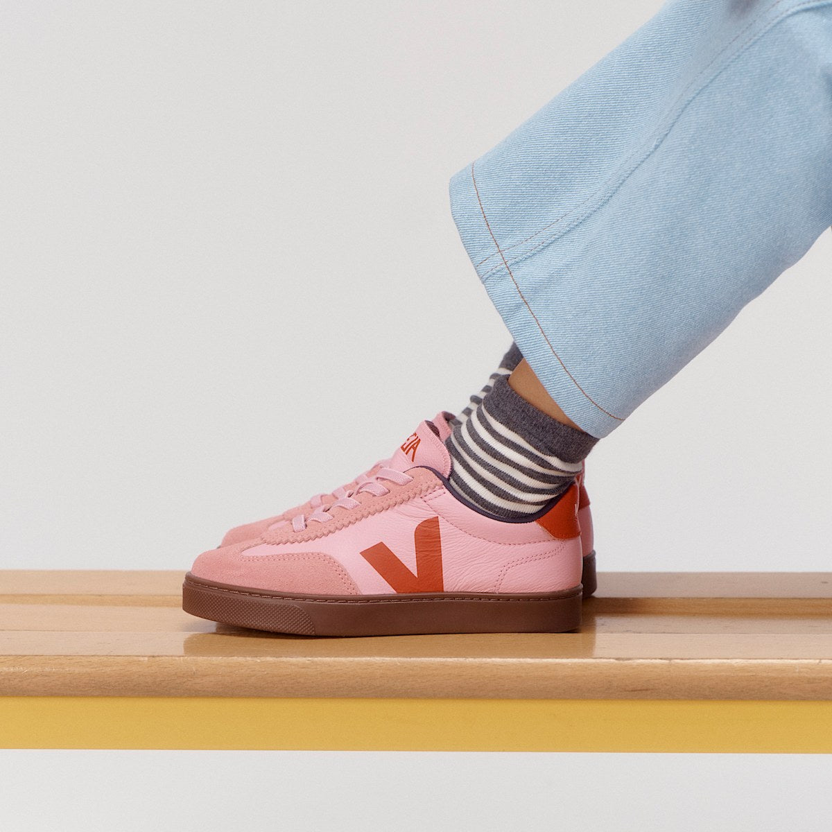 VOLLEY ELASTIC LACES LEATHER GUIMAUVE PEKIN BARK — 4