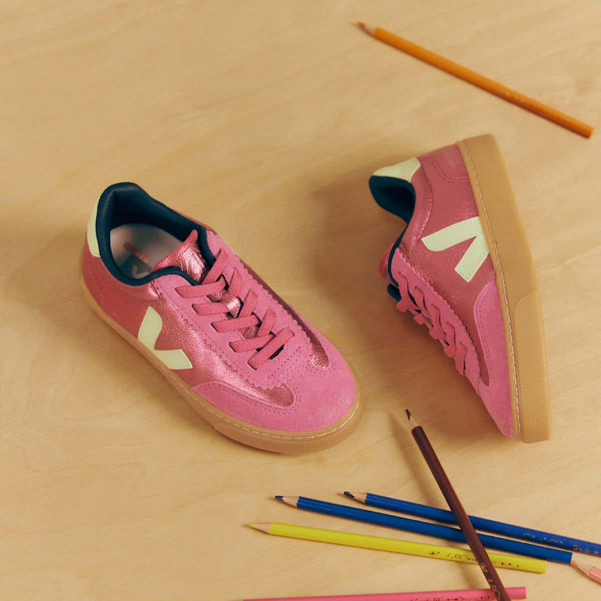 VOLLEY ELASTIC LACES LEATHER AZALEA LIMO — 5