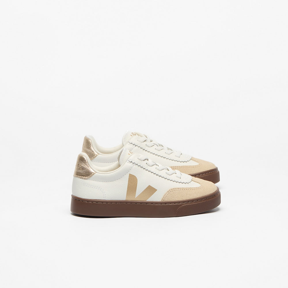 VOLLEY ELASTIC LACES LEATHER WHITE PLATINE — 1