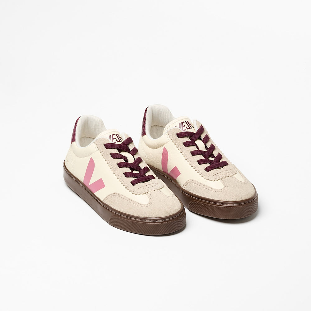 VOLLEY ELASTIC LACES LEATHER VEJA X BONPOINT CASHEW MARY — 2