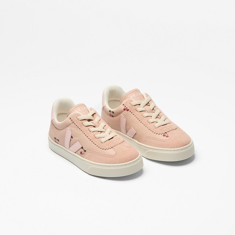 VOLLEY ELASTIC LACES LEATHER VEJA X KONGES SLØJD CHERRY — 2