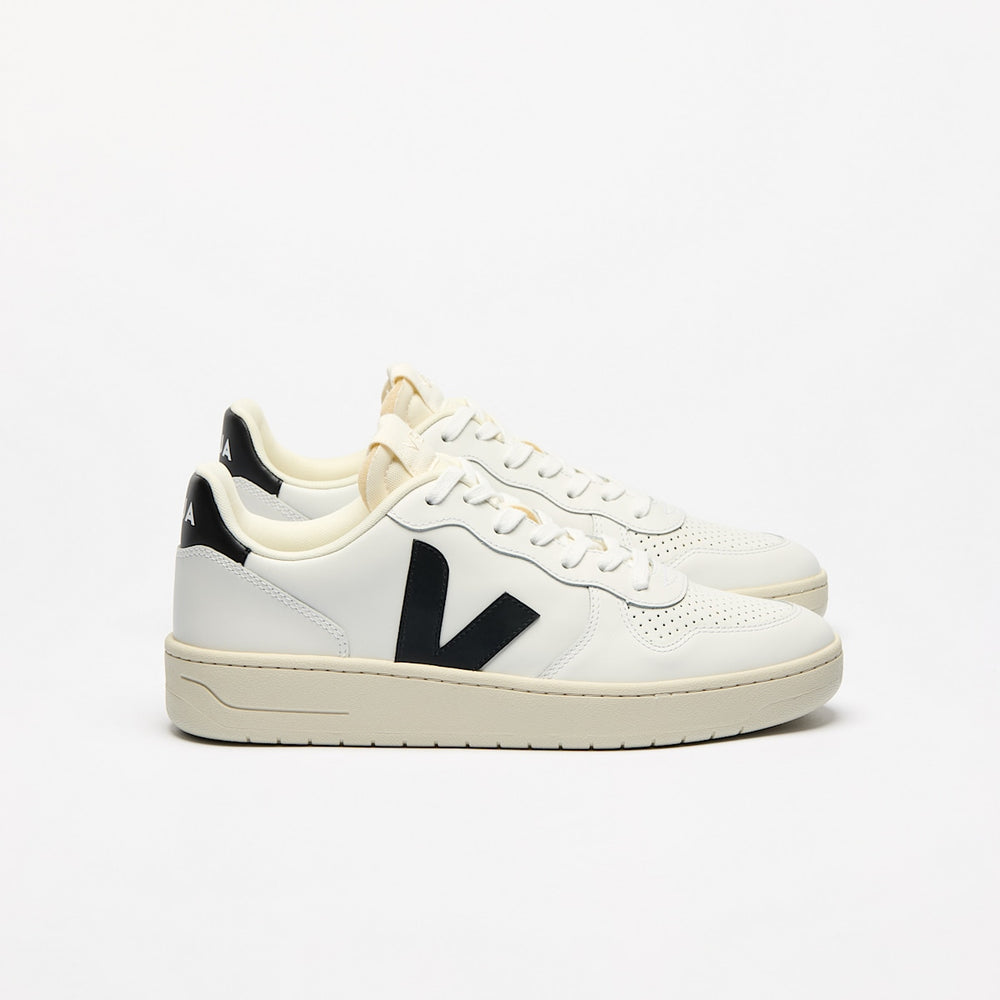 V-10 LEATHER WHITE BLACK — 1