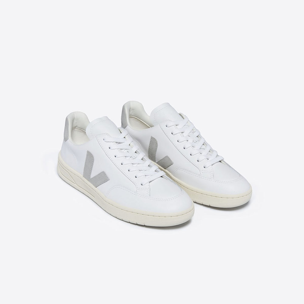 V-12 LEATHER WHITE LIGHT GREY — 2