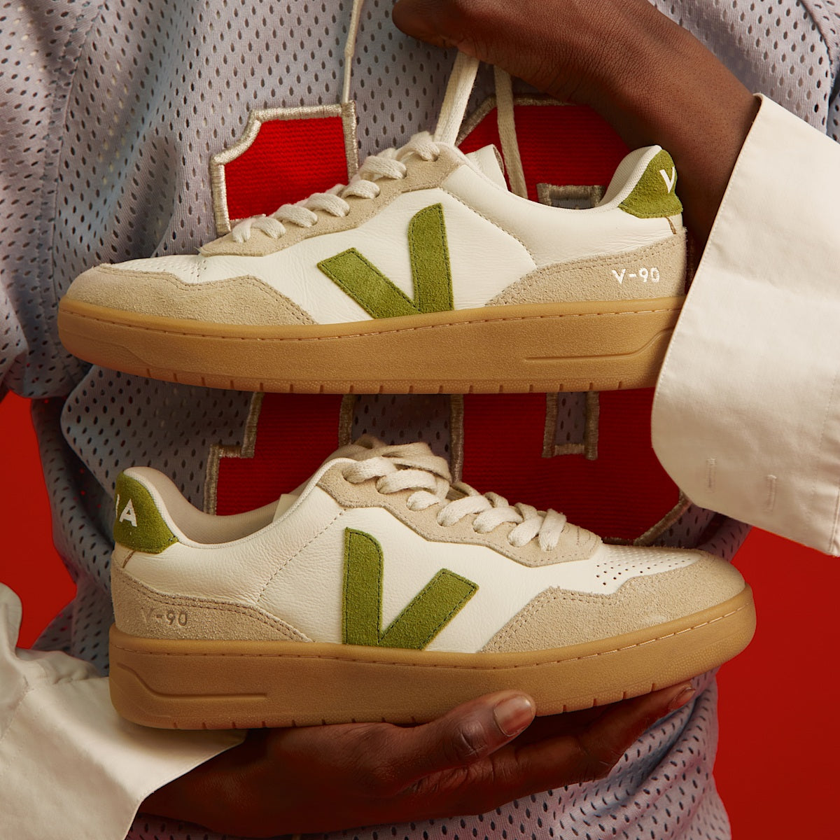 V-90 LEATHER PURE KIWI ALMOND NATURAL — 4