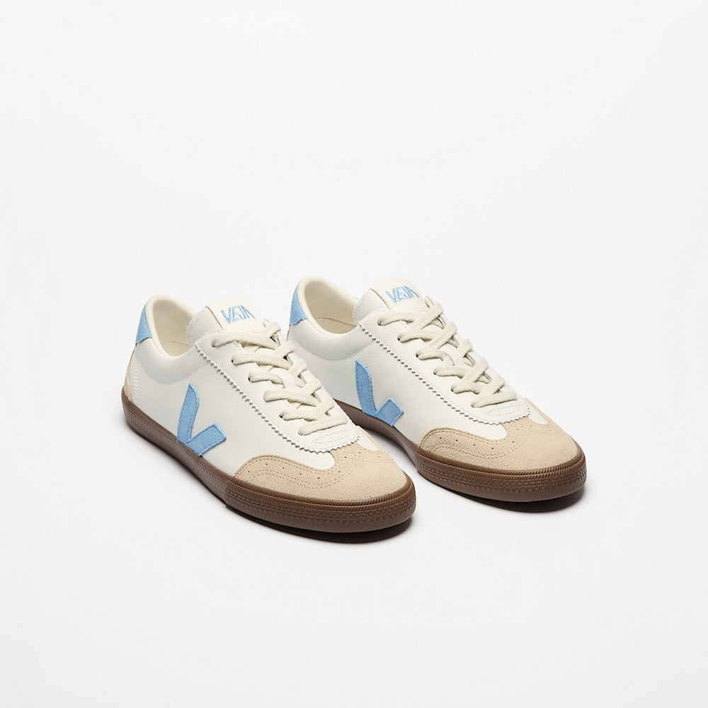 VOLLEY LEATHER WHITE AQUA BARK — 2