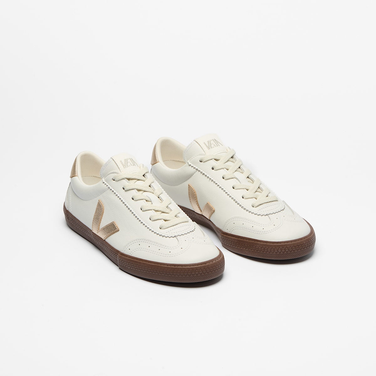 VOLLEY LEATHER WHITE PLATINE BARK — 2