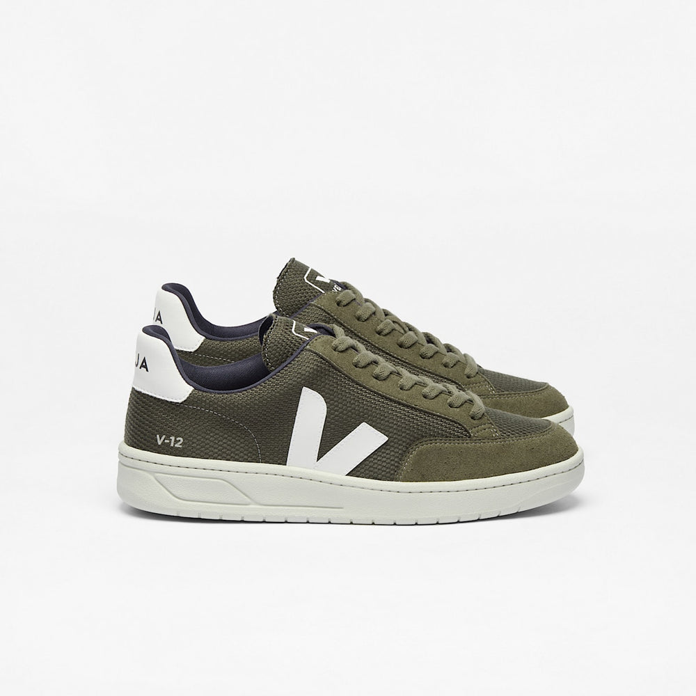 V-12 VEGAN B-MESH OLIVE WHITE — 1