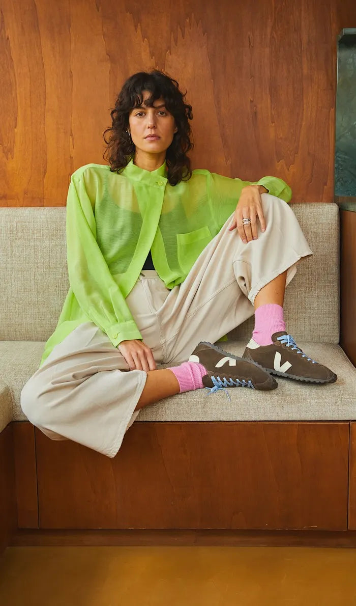 Woman wearing Veja sneakers